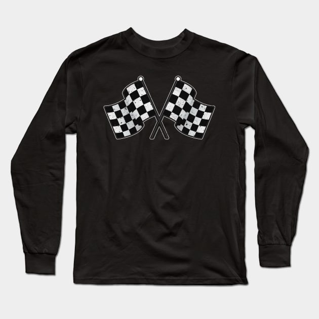 'Checkered Flag Car Racing' Cool Car Racing Gift Long Sleeve T-Shirt by ourwackyhome